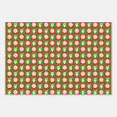 赤と緑のバレーボール&サンタマッチングクリスマス ラッピングペーパーシート (正面)