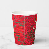 赤と緑のパーソナライズされたメリークリスマスパーティーP 紙コップ (右)
