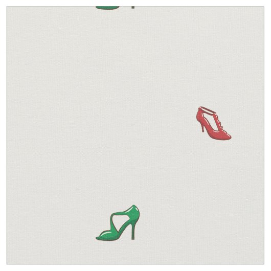 赤と緑のヒール ファブリック (クローズアップ)