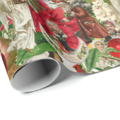 赤と緑のビクトリアンクリスマスコラージュ ラッピングペーパー (ロールコーナー)