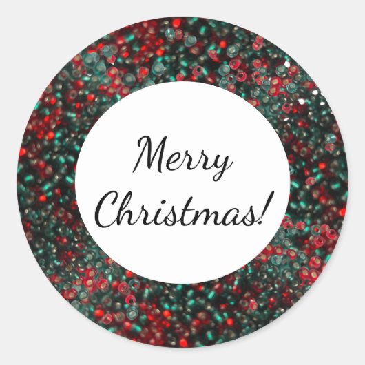 赤と緑のビーズ ラウンドシール (正面)