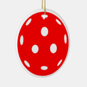 赤と緑のピックボールのクリスマス セラミックオーナメント (右)