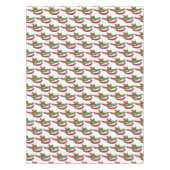 赤と緑のピーマンのスライスのピザのトッピングベグ テーブルクロス (正面)