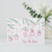 赤と緑のフェスティバルオーナメントで日付を保存 セーブザデート (スタンド正面)