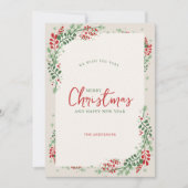 赤と緑のフェスティバルフローラ 招待状 (正面)