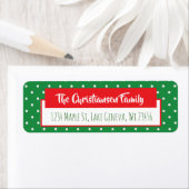 赤と緑のフェスティバルホリデーウィシカルクリスマス ラベル (インサイチュ)