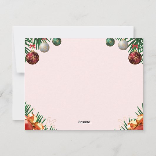 赤と緑のフェスティバル写真メリークリスマス シーズンカード (裏面)