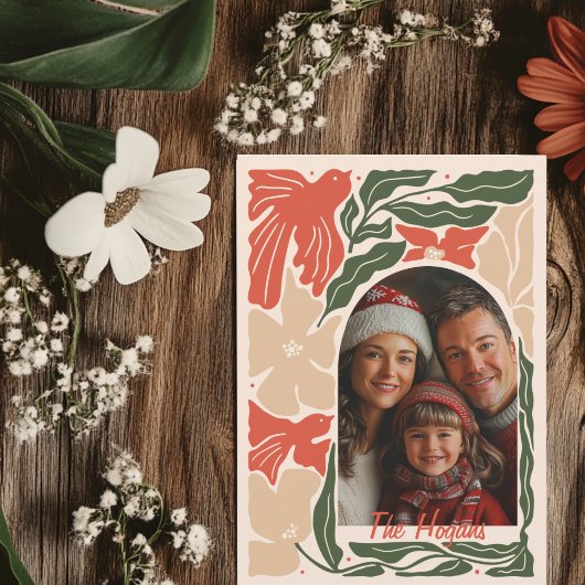 赤と緑のフォークアート2写真 シーズンカード