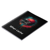 赤と緑のフットボールヘルメット 学校 ノートブック (左側)