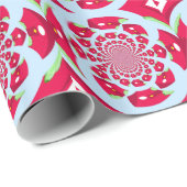 赤と緑のフラクタルパターン ラッピングペーパー (ロールコーナー)