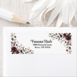 赤と緑のフローラのア縁どドレスステッカー ラベル