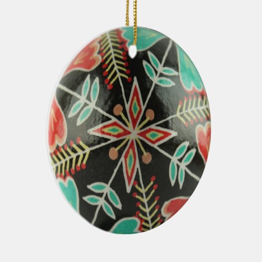 赤と緑のフローラオーナメント セラミックオーナメント (右)