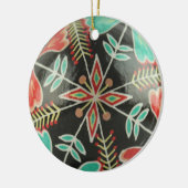 赤と緑のフローラオーナメント セラミックオーナメント (左)