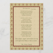 赤と緑のフローラメモリアルカードと写真 プログラム (裏面)