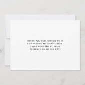 赤と緑のフローラ卒業写真 サンキューカード (裏面)