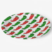 赤と緑のペッパーdivas漫画のパターン ペーパープレート (アングル)