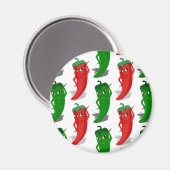 赤と緑のペッパーdivas漫画のパターン マグネット (正面/裏面)