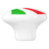 赤と緑のペパーミントストライプのキャンディスワール セラミックノブ (側面)