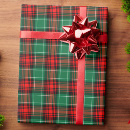 赤と緑のホリデープレイドラッピング紙 ラッピングペーパー