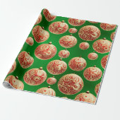 赤と緑のホリデーラッピング紙 ラッピングペーパー (アンロールド)