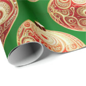 赤と緑のホリデーラッピング紙 ラッピングペーパー (ロールコーナー)