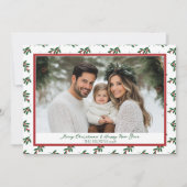 赤と緑のホリーベリーのクリスマスカード シーズンカード (正面)