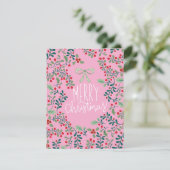 赤と緑のホリーベリーメリークリスマスカード シーズンカード (スタンド正面)