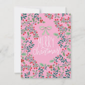 赤と緑のホリーベリーメリークリスマスカード シーズンカード (正面)