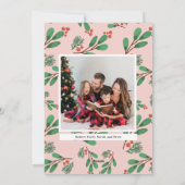 赤と緑のホリーベリー写真クリスマスカード シーズンカード (裏面)