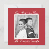 赤と緑のホリーベリー 1枚の写真 シーズンカード (正面)