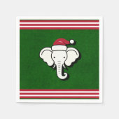 赤と緑のホワイトエレファントギフトクリスマスパーティー スタンダードカクテルナプキン (正面)