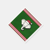 赤と緑のホワイトエレファントギフトクリスマスパーティー スタンダードカクテルナプキン (角)