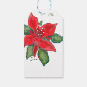 赤と緑のポインセチアのクリスマスギフトタグ ギフトタグ (裏面)