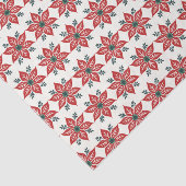 赤と緑のポインセチア模様のクリスマス 薄葉紙 (詳細)