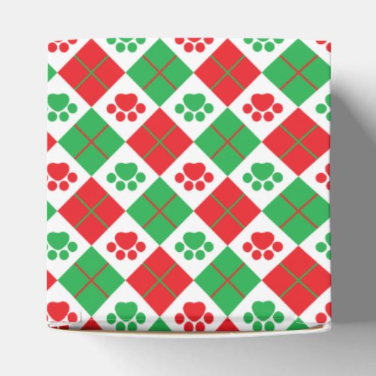 赤と緑のポーアーガイルト印刷 フェイバーボックス (上部)