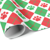 赤と緑のポーアーガイルト印刷 ラッピングペーパー (ロールコーナー)