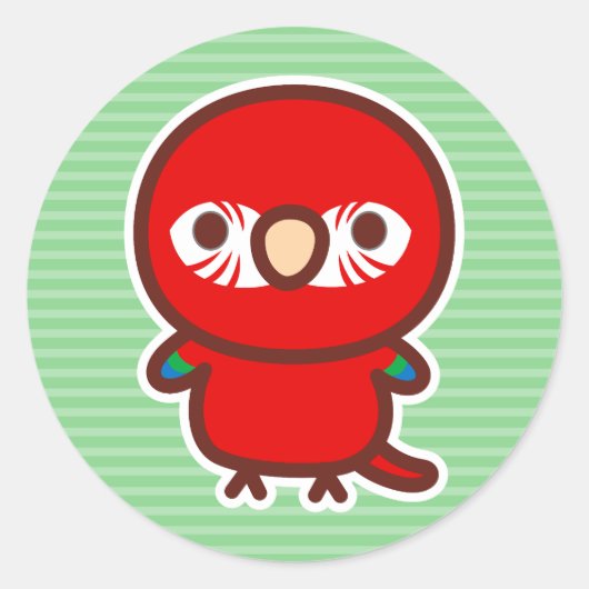 赤と緑のマカオ ラウンドシール (正面)