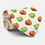 赤と緑のマンガのリンゴの果実のパターン ネクタイ (ロール)