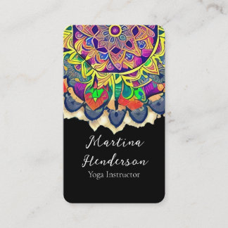 赤と緑のマンダラビジネスカード 名刺