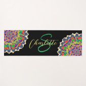 赤と緑のマンダラモノグラムヨガマット ヨガマット (正面(横))