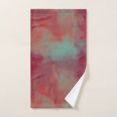 赤と緑のマーリング抽象芸術 バスタオルセット (ハンドタオル)