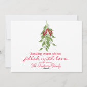 赤と緑のミスタントクリスマスフォト シーズンカード (裏面)