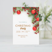 赤と緑のミニマリストのクリスマス 招待状 (スタンド正面)