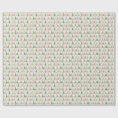 赤と緑のミニマルなクリスマスツリー ラッピングペーパー (フラット)