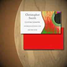 赤と緑のミュージカルギターレッスン抽象芸術