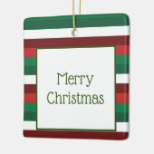 赤と緑のメリークリスマスオーナメント セラミックオーナメント (左)