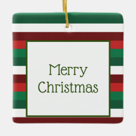 赤と緑のメリークリスマスオーナメント セラミックオーナメント