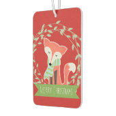 赤と緑のメリークリスマスキツネ カーエアーフレッシュナー (左)