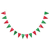 赤と緑のメリークリスマスクオッカ バンティングフラッグ (全)