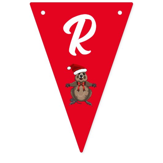 赤と緑のメリークリスマスクオッカ バンティングフラッグ (第3の旗)